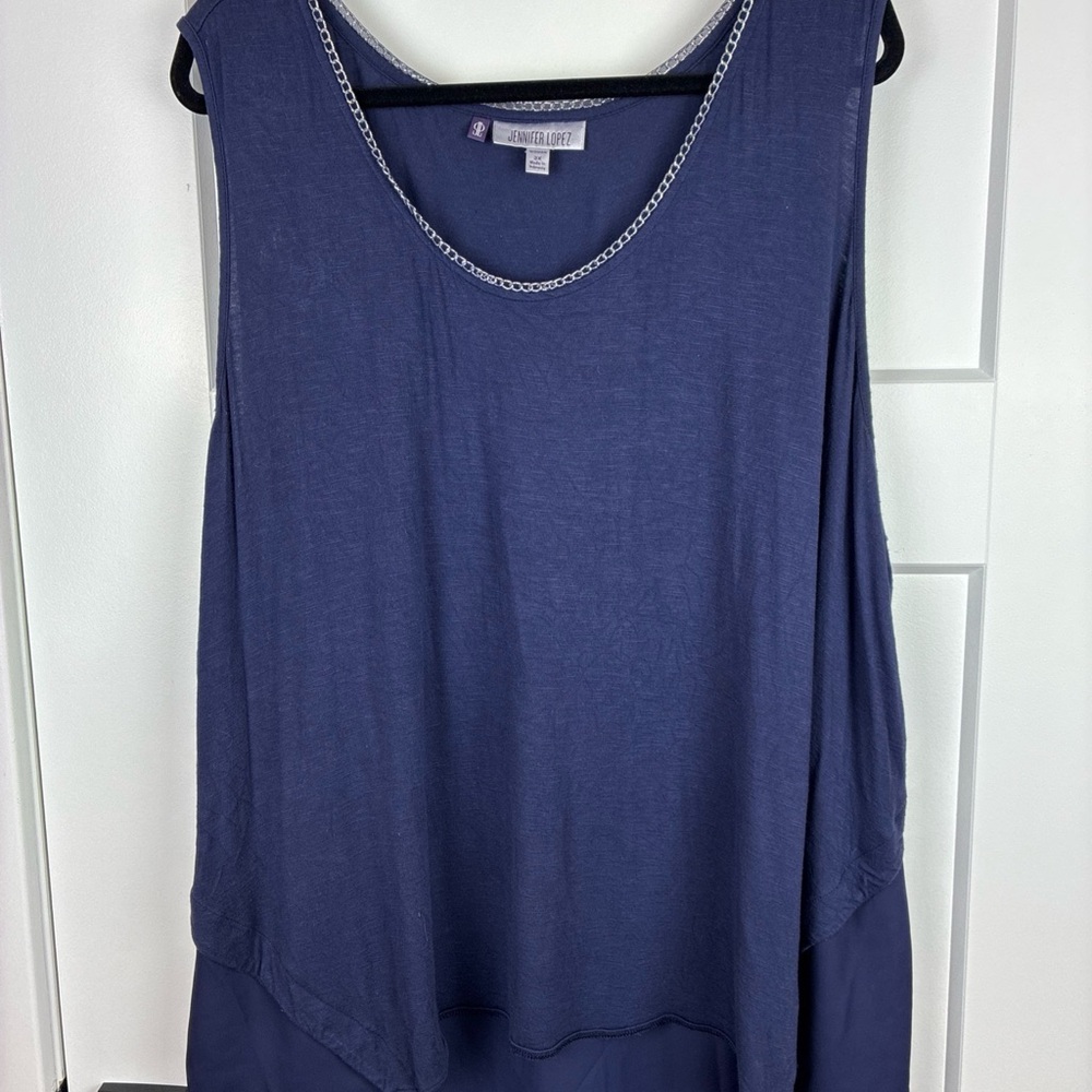 Women's Jennifer Lopez Navy Blue Plus Tank Top Size 3x d